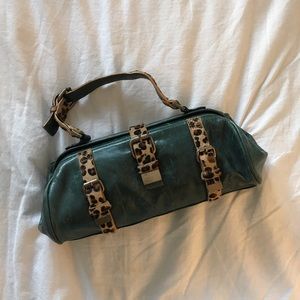 Green and Cheetah Print Cynthia Rowley Bag